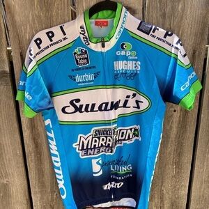 Women's Cap Cycling Jersey Shirt Multicolor M Visible Pocket Full Zip Bikes